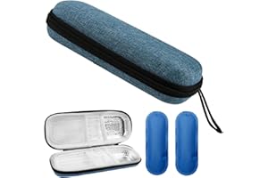KeyQueen Pochette Isotherme Insuline Sac Isotherme à Insuline avec 2 Poche de Gel Poche Glacière Trousse à Insuline Sac Isotherme Medicament Voyage pour Diabétique (Bleu Foncé)