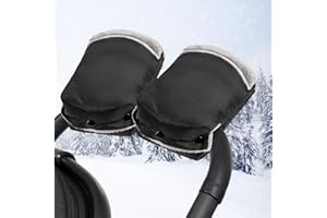 HBSFBH Kinderwagen Handwärmer, Handschuhe Handmuff mit Fleece Innenseite, Handmuff für Kinderwagen, Handschuhe Kinderwagen Universalgröße, Wasserfest Winddicht Kinderwagenmuff, für Kinderwagen, Buggy