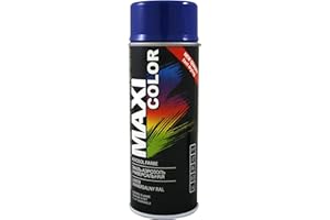 Maxi Color NEW QUALITY Sprühlack Lackspray Glanz 400ml Universelle spray Nitro-zellulose Farbe Sprühlack schnell trocknender Sprühfarbe (RAL 5002 ultramarinblau glänzend)