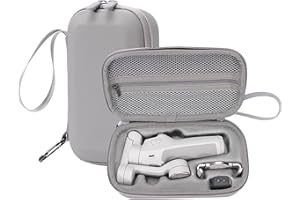 Nokwocy Osmo Mobile 7 Case, DJI OM 7/OM 7P Gimbal Case, przenośna torba do przechowywania PU do Osmo Mobile 7 i 7P Stabilizator Akcesoria, jasnoszara, szary, Classic