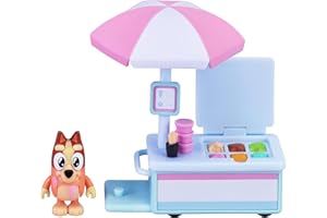 Bluey Bingo's Ice Cream Vehicle Playset con Bingo da collezione ufficiale da 6,3-7,6 cm, action figure con il suo carrello dei gelati