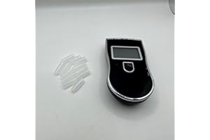 Uwelliky Alcootest Ethylotest Electronique, Capteur à Semi-conducteur Sensibilité, Ecran LED d'Affichage Numérique, Professionnel Portable Testeur d'alcool ave 20 Embouchures et 3AAA Batterie