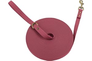 Wisedog Burgundy 3m Long Line Training Lead for Dogs - Vintage Classic Style Dog Lead