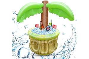 JIASHA Aufblasbarer Getränkekühler,Aufblasbare mit Getränkekühler,Aufblasbarer Hawaii Palmen,Pool-Kühler für Sommer,Aufblasbarer Kühler