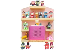 CHEDIN Tonie shelf for Toniebox，magnetic shelf，tonies storage shelf for 20 Tonie figures, Tonie Box Magnetic Wall Shelf Storage Shelf for Children to Play and Collect Shelf (pink)