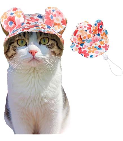 Cappello Da Sole Per Cani E Gatti – Modello Baseball Con 2 Fori Per Le Orecchie, Regolabile, In Cotone Traspirante – Taglia L, Colore Blu
