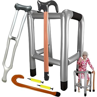 Geoyien Aufblasbarer Rollator – Spaß-Kostüm Für Opa & Oma Bei Fasching & Halloween | Recycelbar & Platzsparend