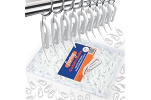FIZRING 130 Pack Curtain Hooks Plastic White – 2.8cm x 1.2cm Premium & Heavy-Duty Drapery Hooks - Ideal for Windows, Doors & Shower Curtains - Fits All Types of Curtains