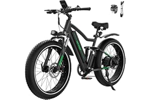 HITWAY Vélo électrique 26" 4,0 Fat Tire, VTT Électrique E-Bike avec Batterie au Lithium Amovible 48V 15Ah, 250W, 7 Vitesses,jusqu'à 70-150km, APP, NFC