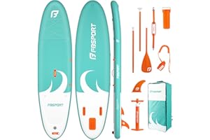 FBSPORT Planche de Surf Paddle Gonflable Adulte/Ados Stand up Paddle 335cm Paddle Board avec Pagaie Réglable, Pompe, Sac & Aileron pour Surf, Randonnée et Fitness sur Lacs, Rivières & Mer