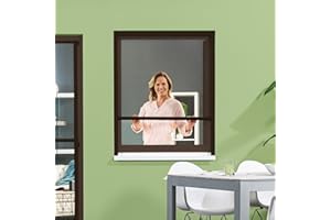 empasa Insektenschutz Fliegengitter Rollo Insektenschutzrollo Fenster SMART in verschiedenen Größen, Selbstbausatz, weiß, braun oder anthrazit