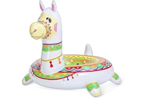 ‎SLOOSH JOYIN Aufblasbarer Lama-Schwimmring 110,5 cm, Wasser Luftmatratze Pool,Schwimmtiere für den Pool Schwimmreifen Wasserspielzeug für Sandstrand Schwimmbad für Kinder & Erwachsene