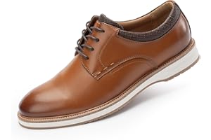 Cusolemore Męskie buty garniturowe, sznurowane, buty biznesowe, buty rekreacyjne, okrągłe noski, gumowa podeszwa zewnętrzna, lekkie, miękkie wzornictwo Snug Fit