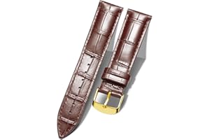 BINLUN Cinturino per Orologio in Pelle Vera di Vitello Ricambio Cinturini Orologi a Sgancio Rapido Uomo Donna Fibbia Argento/Oro/Oro Rosa 10 Coloris (10MM-24MM)