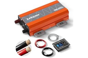 Junbpaw 1080 Watt Pure Sine Wave Inverter, Remote Monitor Controller 12V DC to 230V/240V AC Converter for Home, RV, Truck, Off-Grid Solar Power 220V with Built-in 5V/2.1A USB Port, Pre-Charge Function