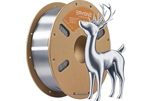 ERYONE Ultra Silk PLA Filament, PLA Silk Glossy Finish filament For 3D Printer, 1.75mm,+/-0.03mm, 1KG/Spool, Ultra Silk Sliver