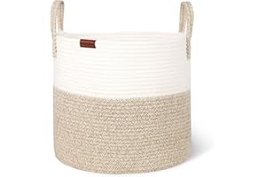 Wintao Rope Storage Basket, Woven Laundry Basket Baby Toy Storage Organiser Washing Basket Desert Small 38 x 36 cm