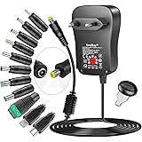 SoulBay 6V - 24V 41W Alimentatore Switching Universale per Caricabatterie CA/CC con punte CC da 11 pezzi, contiene spina USB-