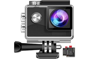 CAMWORLD Action Camera 4K 16MP with WiFi, EIS, and External Microphone, 170° Wide Angle Waterproof Underwater Camera (98ft) with Touch Screen, Remote Control, 2 Batteries and Mounting Accessories Kit
