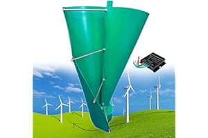 FABLESTORYEM 12000W Vertical Wind Turbine Generator Kit, 12V/24V/48V 2 Blades Helical Magnetic Levitation Shaft Vertical Wind Turbine with MPPT Controller, Suitable for Home Factory Use,A-12V
