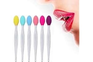 ZIOYCKL 6PCS Lip Scrub Brush Lip Brush Tool,Double-Sided Silicone Exfoliating Lip Brush,Gentle Lip Exfoliator Scrubber Brush for Smooth,Soft,Bright,Fuller Healthy Lips