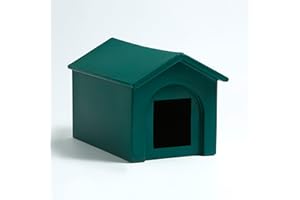 Kitty Kottage - Plastic Waterproof Cat House/Outdoor Cat Shelter/Den/Kennel - Made in Sheffield, UK - (Green, One Size)