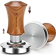 YMWVH V5 Espresso Tamper, 51MM 2 Spring-Loaded Calibrated Tamper with Stainless Steel Ripple Base, Walnut Wooden-Handle Tamper Compatible with Espresso Coffee Machine 51MM Diameter Portafilter