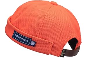 CLAPE Respirant Bonnet Docker sans Visière Street décontracté Brimless Chapeau Hommes Bonnet Docker Bord Roulé rétro Travailleur Marin Casquette