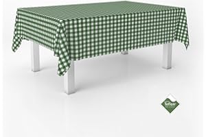 ECOMMERC3 | Mantel Antimanchas Vichy para Mesa Rectangular Tamaño 200x140 cm - Mantel Vichy Tacto Extrasuave e Impermeable Color Verde Botella