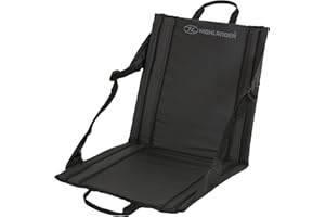 Highlander Foldable Outdoor Seat Mat - Lightweight Padded Stadium Seat Portable Ideal for Walks, Picnic, Camping, Hiking or Festivals (Black)