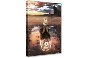 WALARKY Mindset Is Everything Poster de motivation sur toile avec citations inspirantes, peinture d'inspiration moderne, affiches de lion pour bureau, salle de classe, encadrées, 40,6 x 61 cm