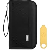 KQDRAVINE Document Holder with Luggage Tag, Passport Case with RFID Blocker, Travel Document Holder, Passport Wallet, Waterpr