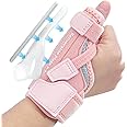 CURECARE New Upgraded 2 in 1 Thumb Brace, Removable Thumb Spica Splint Left Right Hand with 3 Level Stability, Reversible Thumb Support for CMC, De Quervain’s Tendonitis, Trigger Thumb (M/L, Pink)