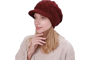 COZYAN Casquette Femme Hiver Béret Chapeau d'hiver Bonnet Tricoté Chaud en Laine Casquettes Visières Bonnets Femme Hiver Chapeaux Tricotés Cap Chaud Beanie Caps Baggy Crochet Ski