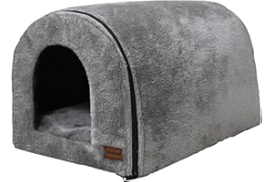 Whiwhi Legowisko dla kota ze zdejmowaną pluszową poduszką, legowisko dla kota, przytulanka, namiot dla kota z zamkami, miękkie i ciepłe, do wewnątrz, domek dla kota, 45 x 35 x 35 cm