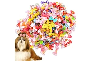 AYVRUOP Hund Hochzeit, Hunde Haarschmuck Hundehaar-Schleifen mit Gummiband Haustiere Hundehaare Bögen Zubehör für Lange Haare Haustier Hunde Katze Welpen, Zufällige Farbe, 20 Stück