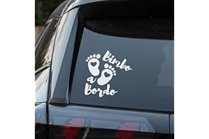 BRATIKI Bimbo a Bordo per Auto, Bimbo a Bordo 16 x 15.5 cm, Baby on Board Adesivo Auto, Adesivo per Auto Resistente agli UV e Impermeabile, Bambini Sticker