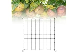 Dunkwckore Malla Entutorar, 60 × 60 cm Red de Enrejado Elástico Premium, Red Jardín Malla Plantas Trepadoras con 4 Ganchos para Verduras Frutas Pepino Tomates Plantas de Vid, Extensible 100 × 100 cm