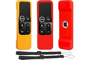 Pinowu Silikonhülle für Apple TV 4K/4th Gen Fernbedienung, leicht, rutschfest, sichere Schutzhülle für Apple TV 4K Siri Fernbedienung rot/orange