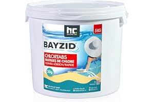 Höfer Chemie 5 kg BAYZID pastilles de Chlore pour Piscine 20 g HAUTEMENT EFFICACES Rapidement solubles avec Une teneur en Chlore Actif de 56%