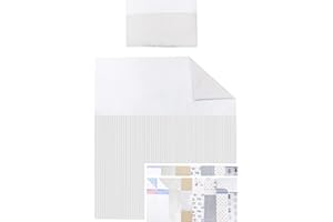 Vizaro - Pack 2 Piezas Edredón Med. 70x80cm + Almohada para Minicuna 50x80cm o Cuna de Colecho - 100% Algodón - Hecho UE