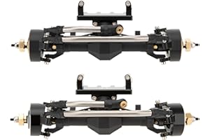 MEUS RACING 4WS Nylon SCX24 Axles with Isokinetic 3-Section CVD for Axial SCX24 C10 JLU Gladiator Bronco Deadbolt 1/24 RC Crawler, +5mm Widened and 52° Max. Steering Angle