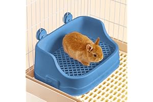 SEPTILLAR Lettiera Coniglio, Medio Vassoio Rettangolare per Letame Piccoli Animali Staccabile Addestratore Vasino Toilette Gabbie per Animali Domestici Conigli Porcellini d'India Criceti Cincillà (Blu)