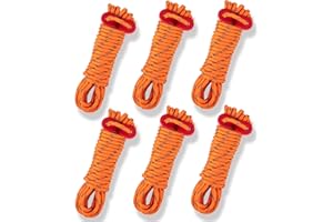 JTENG Reflektierend Abspannseile Seil mit Seilspanner, 13ft/4 Meters Zeltschnur mit Aluminiumlegierung Spanner, Φ 4mm Nylonschnur Leuchtend Guy Zeltleine für Sonnensegel