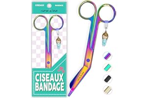 Nurse is Love Ciseaux infirmier, Ciseaux pour Bandage Medical | Lames Aiguisées a Bout Rond Idéal pour Coupe Pansement Compressif | Infirmiere Accessoires | Motifs exclusifs et Uniques