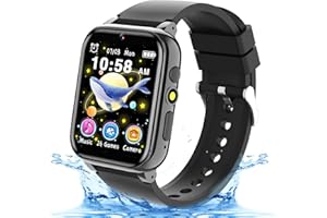 GLKYSOE Montre Connectée Enfant, 1.7” Montre Intelligente Enfant avec Livres Audio & Jeux, Carte D'étude Musique Alarme Podomètre Torche, Smartwatch Cadeaux pour Fille Garçon 3-12ans