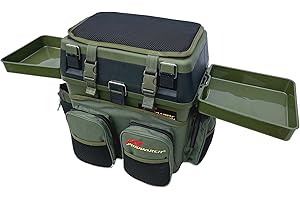Roddarch Fishing Seat Box with 2 Side Trays & Logo Backpack