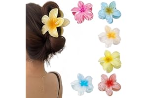GLQSLQ 6 Stück Blumen Haarklammer,Rutschfest Flower Hair Clip,Ei-Blume Haarklammer,Bunt Haarspange Blume,Hawaii Haarspange für Frauen, Haarspiralen Clip,Rutschfest Haarstyling Zubehör für Dickes Dünnes Haar