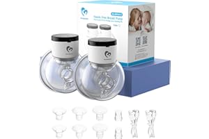 Bellababy Tiralatte Elettrico Indossabile Mani Libere, Display LCD Touchscreen, 4 Modalità e 9 Livelli, Flange da 24 mm, Inserto da 17mm, 19mm e 21mm, 2 Pezzi