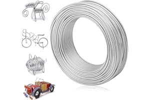 EIKEJI Filo Alluminio 2 mm x 30 m, Filo di Ferro Modellabile, Filo Alluminio per Bigiotteria, Metallico per Fiori,Filo Metallico Colore Argento,Adatto per Design Gioiello, Abbellimenti, Decorazioni